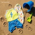 thumbnail image 4 of Oodles Green Lightning Bolt Spring 2-Piece Dog Swimsuit, XS, 4 of 8