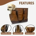 thumbnail image 5 of Luxury Vegan Leather Dog Carrier Purse with Comfort Cushion & Multiple Pockets - Ergonomic Pet Travel Tote Bag for Small Dogs and Puppies, 5 of 7