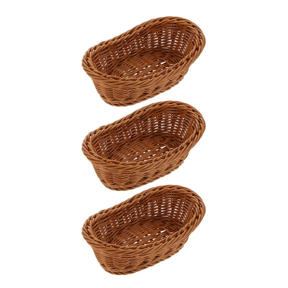 MLINS Elegant Beige Plastic Harvest Basket with Unique Design for Versatile Home Storage Use 3pcs Set