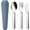 Blue, variant on Travel Utensils with Case, Reusable Camping Silverware Cutlery, 18/8 Stainless Steel Portable Fork Spoon Knife Set for Lunch Picnic School Workplace