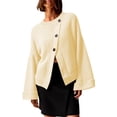 thumbnail image 2 of Womens Long Sleeve Cardigan Sweaters Button Down Knit Outerwear Oversized Chunky Open Front Coats, 2 of 6