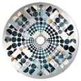 thumbnail image 2 of Designart "Matrix Grid in Grey and Teal Tones" Geometric Radial Dot Round Wall Mirror - Oval Printed Decorative Mirror - Multiple Color Options, 2 of 5