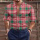 thumbnail image 1 of Camisa con botones de manga larga informal para exteriores, a cuadros, alce, muñeco de nieve, , nuevo diseño de diseñador para hombre, talla grande, 1 of 6