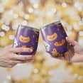 thumbnail image 2 of 12oz Stemless Wine Tumblers Halloween Pumpkin Ghost Pattern Vacuum Insulated Stainless Steel Travel Tumbler Cups Mug with Lid and Straw for Champaign,Cocktail,Beer with Cleaning Brush, 2 of 5