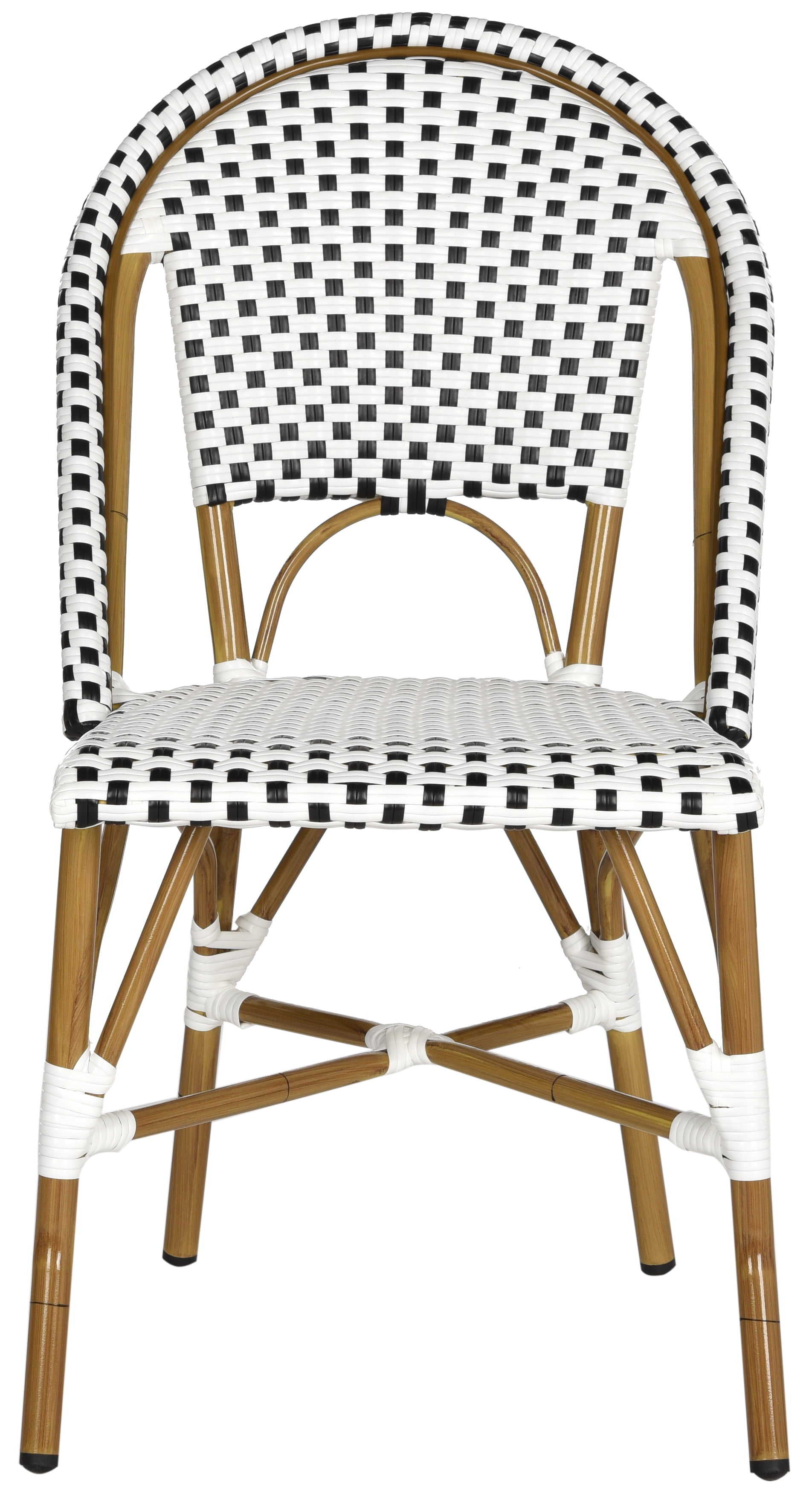 Safavieh Salcha Outdoor Bistro Side Chair, Set of 2 - Black/White