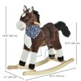 thumbnail image 3 of Qaba Kids Plush Ride-On Rocking Horse Toy Cowboy Rocker with Fun Realistic Sounds for Child 3-6 Years Old, Brown, 3 of 9