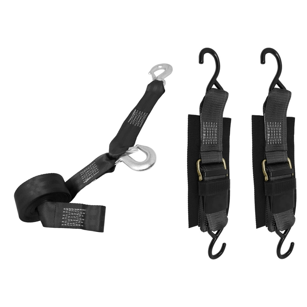CustomTieDowns 2 Inch Boat Strap Replacement Bundle. One 16ft Winch