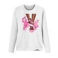 thumbnail image 4 of VKOYWKM Breast Cancer Tee Shirts Women Breast Cancer Awareness Tshirt Long Sleeve Pink Ribbon Graphic Tees Cancer Fight Crew Neck Sweatshirt Tee Tops, 4 of 5