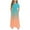 Orange, variant on YHAJDS Girls Summer Boho Dress Gradient Color Spliced Short Sleeve Ruched Fabric Pocket Maxi Dress