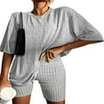 thumbnail image 1 of Ensemble Hauts Col Rond et Shorts de Cycliste pour Femmes avec Manches Courtes, 1 of 5