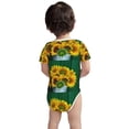 thumbnail image 3 of Xecao Sunflowers in Bucket Pattern Baby Climbing Bodysuit Short Sleeve Onesie Unisex 0-12 Months Baby Shirt Newborn Outfits Crotch snap design-18 Months, 3 of 6