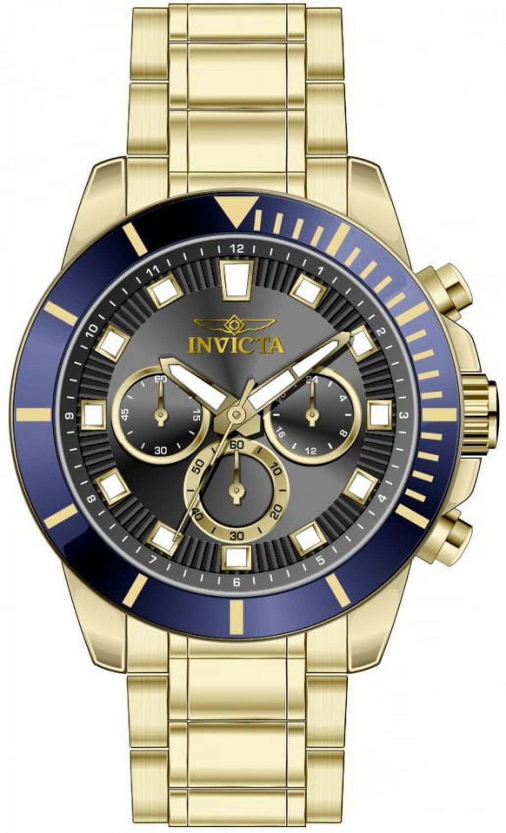 INVICTA Pro Diver Men 45mm Stainless Steel Gold Black dial VD54B Quartz
