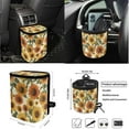 thumbnail image 4 of KUIFORTI Sunflower 15 PCS Car Seat Cover Set Car Seat Cover Steering Wheel Cover Seat belt Cover Pad Car Cup Coasters Car Garbage Bag Air Vent Storage Bag Rear View Mirror Cover Keychain, 4 of 6