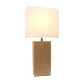 thumbnail image 2 of Lalia Home 21" Leather Modern Bedside Table Lamp with LED Bulb, Beige, 2 of 6
