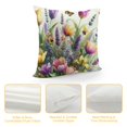 thumbnail image 4 of COMIO  Spring Flowers Tulip Lavender Bee Throw Pillow Cover,Spring Cushion Case for Sofa Couch White, 4 of 5