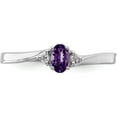 thumbnail image 5 of Sterling Silver Rhodium-Plated Amethyst/Diamond Birthstone Ring (Size 6) Made In India qbr25feb-6, 5 of 5