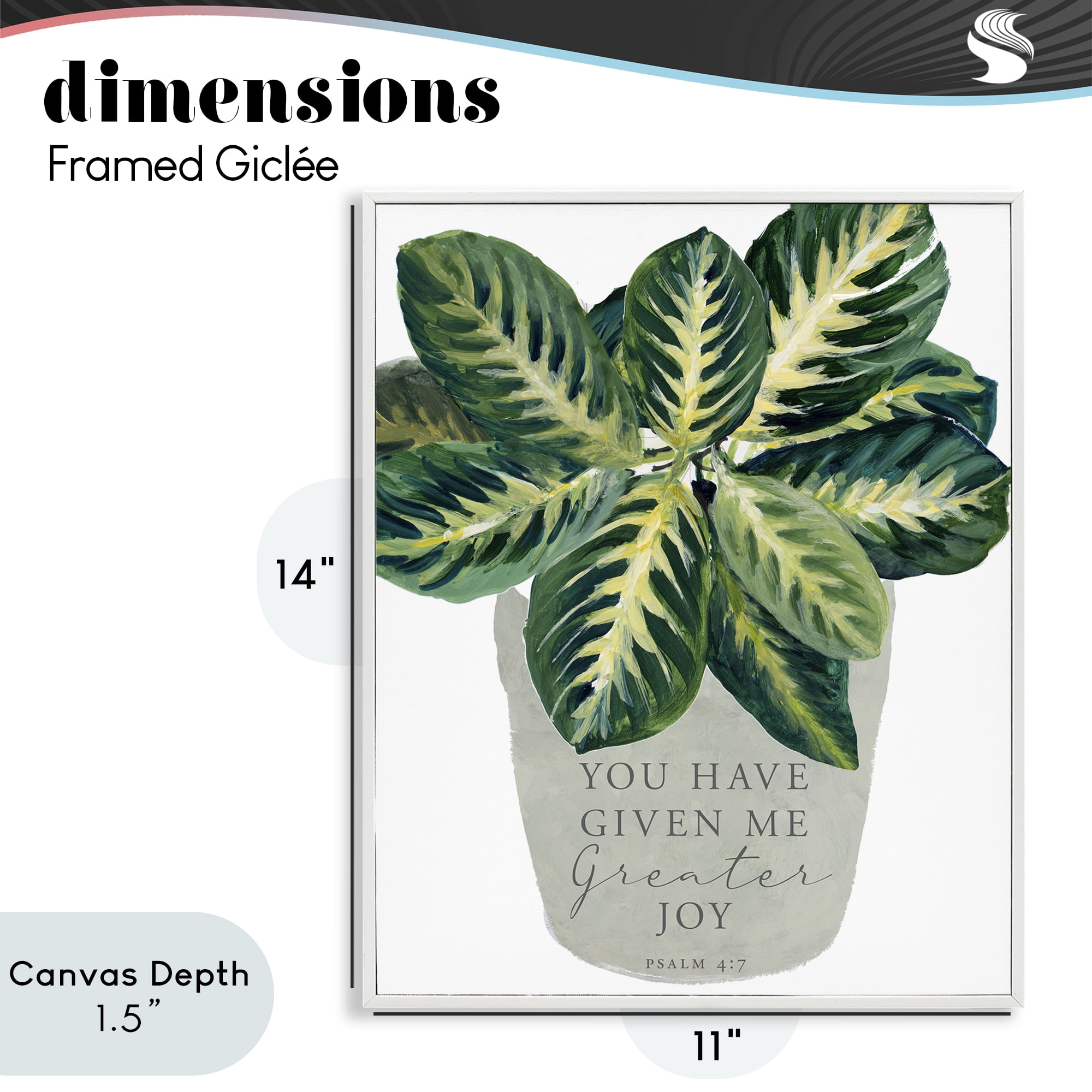 Stupell Industries Prayer & House Plant White Framed Giclee Art, design by Lanie Loreth