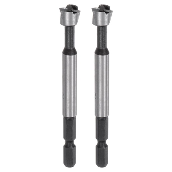 HARFINGTON 2pcs Forstner Drill Bits 12mm (15/32") Multi-Tooth Serrated Carbon Steel Wood Hinge Drill Bit with 1/4" Hex Shank for Hardwood Softwood Pl
