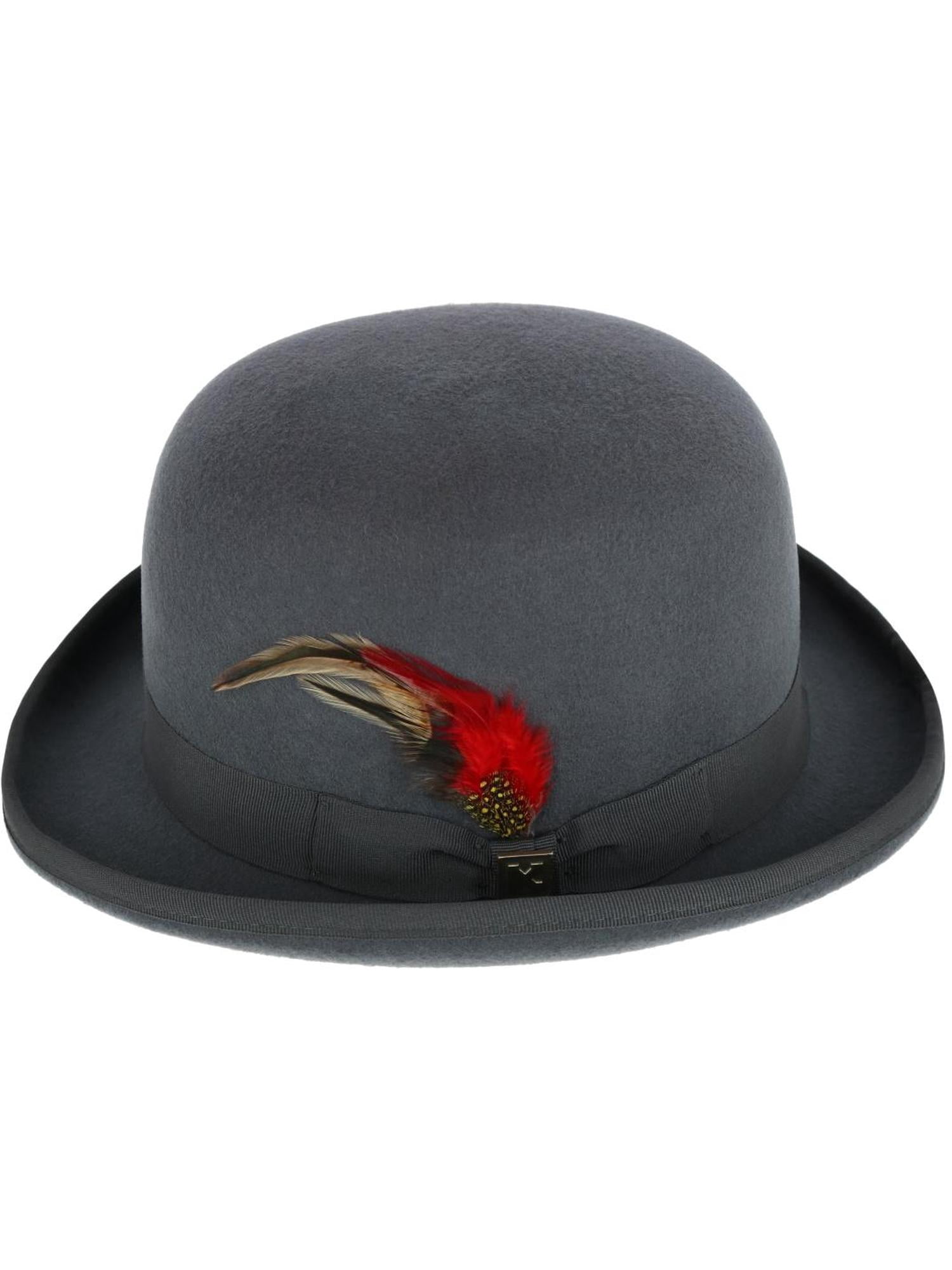 Kenny K  Wool High Derby Hat with Grosgrain Hatband (Men)