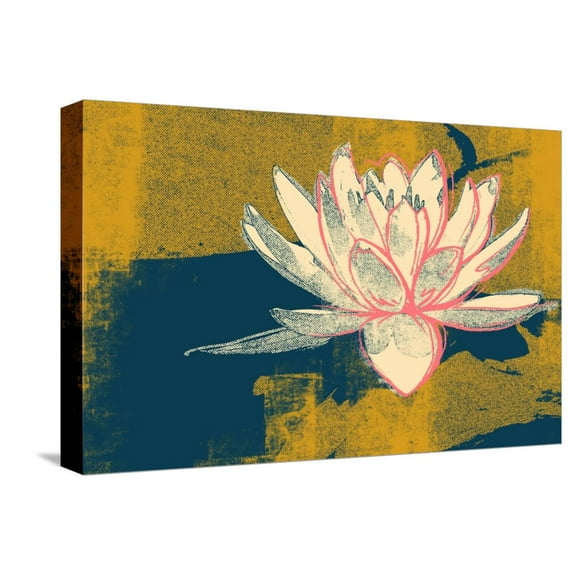 Art.com Lotus Pop (Mustard) Stretched Canvas Print Wall Art, 18" x 12"