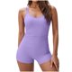 thumbnail image 1 of Traje de Baño Sexy para las Mujeres, Monocromático Hombro Conservador de Dos Piezas para la Playa de Verano Y la Piscina, 1 of 7