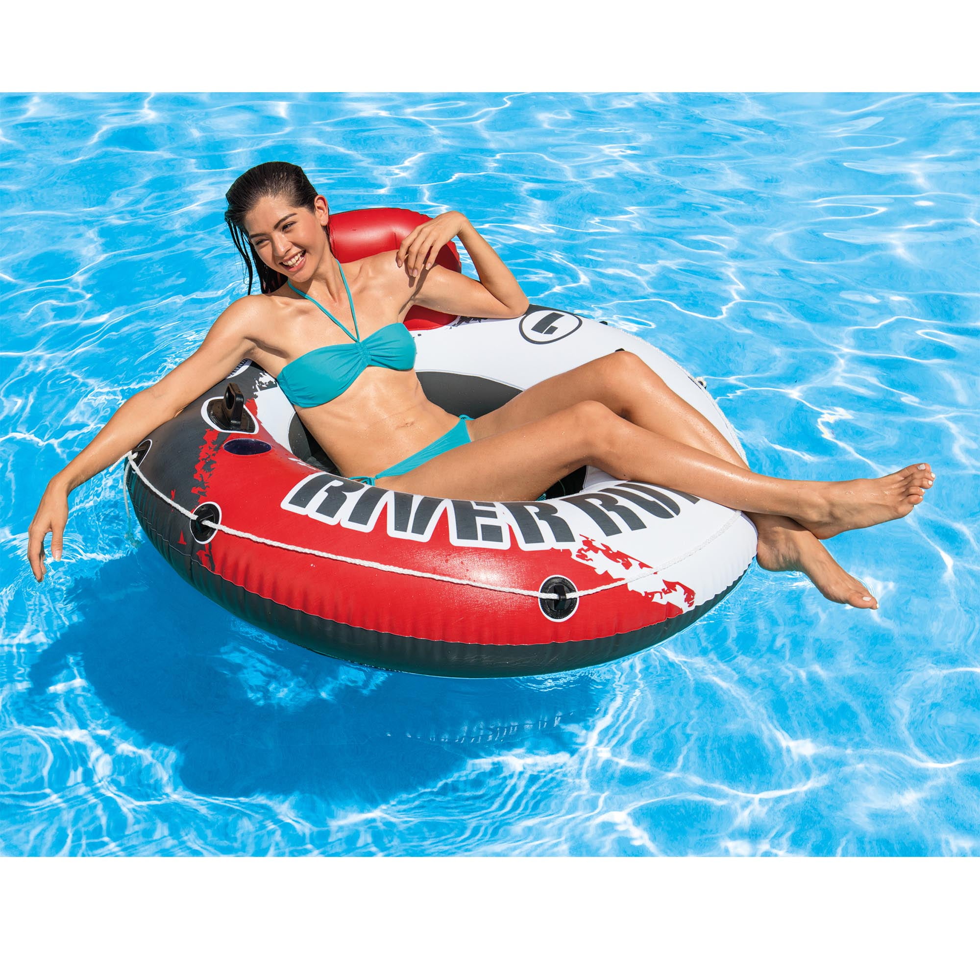 Intex River Run I Red Fire Edition Inflatable Water Tube Lake River Pool 12 Pack 