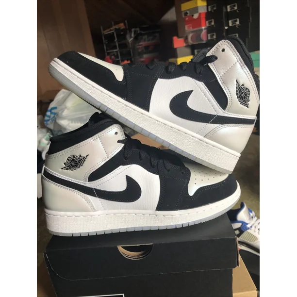 Ni - ke Ni - ke Air Jordan 1 Mid SE Diamond GS Size 6.5Y White Black DN4321 100 Rare