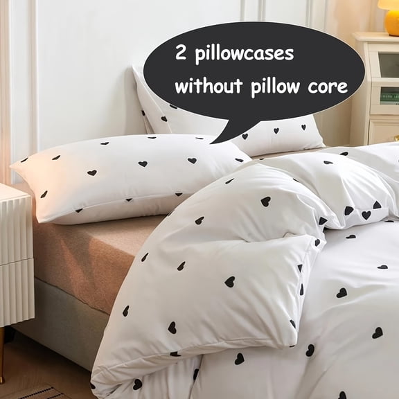 Luxurious 3-Piece White Quilt Cover Set - Soft & Comfortable Bedding Set with 1 Quilt Cover 2 Pillowcases for Bedroom & Guest Room Decor