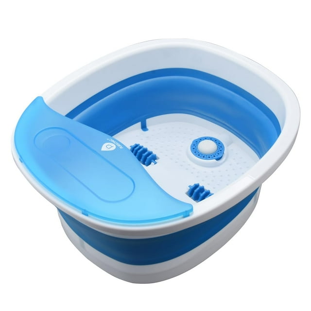 Pursonic Collapsible Wireless Footbath Spa Massager | Portable Acupressure Massage with Adjustable Heat Settings | Compact for Travel and Home Use