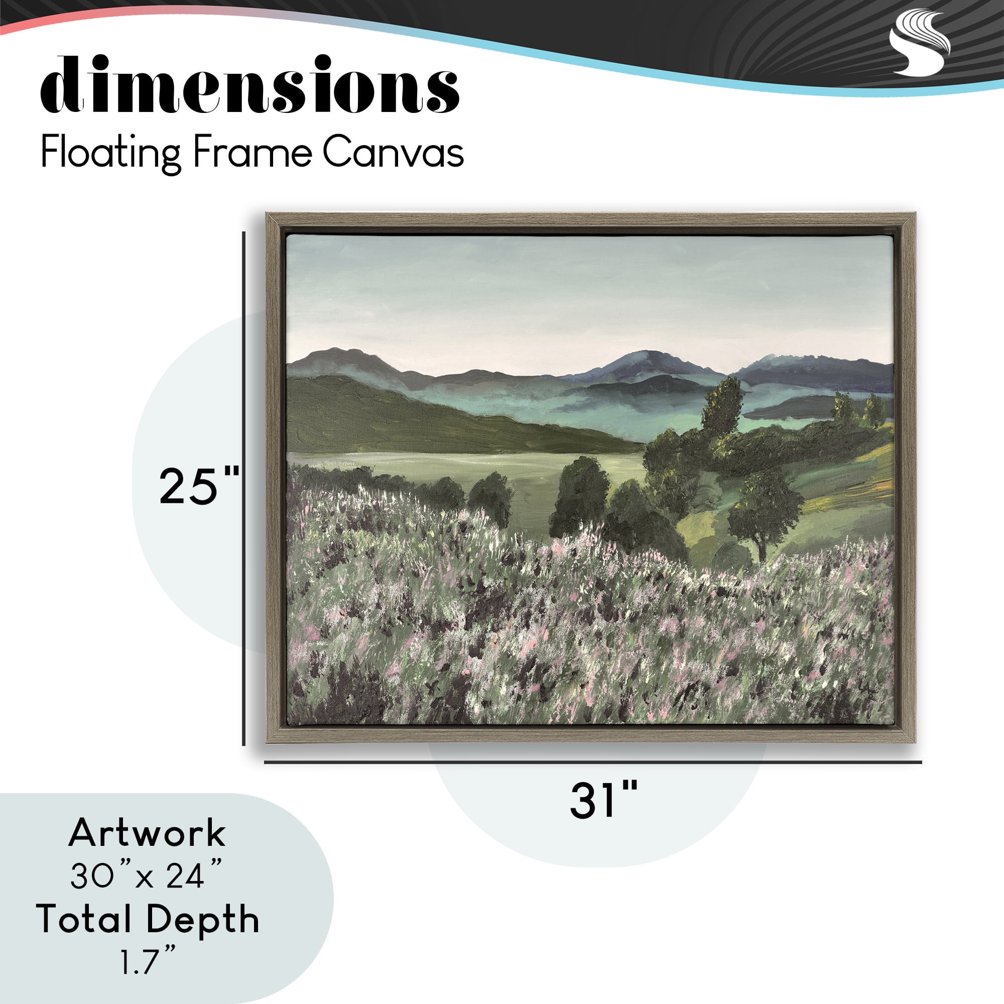 Stupell Industries Windblown Meadow Blooms Brown Framed Floater Canvas Wall Art, design by Lee Ann Zirbes