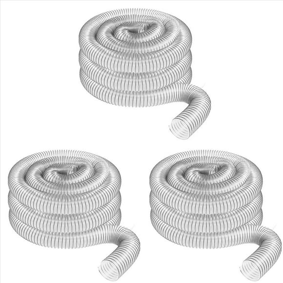 3pcs 2In OD 50mm Clear PVC Dust Collection Hose for Use with Dust Collectors with 2In Ports. Ideal for Shop Vacuums,3 x Dust Collection Hose