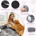 thumbnail image 4 of Skandiquip Human Dog Bed for Pets and Adults, 71"x43"x10" Orthopedic Memory Foam Lounger, Washable Faux Fur Cover with Blanket, Non-Slip Elastic Base, Light Grey, 4 of 7