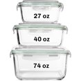 thumbnail image 1 of Contenedores de almacenamiento de alimentos Razab Square Glass de 6 piezas con tapas, 1 of 9