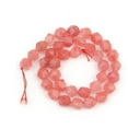 thumbnail image 1 of Granjero Gordo 2 piezas de cuentas dispersas de piedra natural con corte de diamante rosa, cuentas redondas, accesorios de cuentas para pulseras creativas hechas a mano, 8 mm, 1 of 3