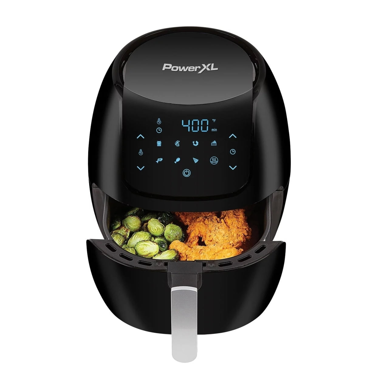 PowerXL Large 8-Quart Non-Stick Air Fryer with One-Touch Digital Display,  Black 