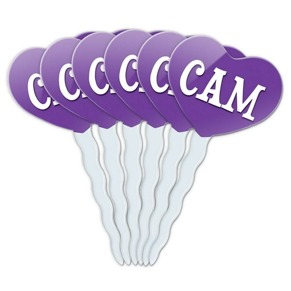Cam Heart Love Cupcake Picks Toppers - Set of 6