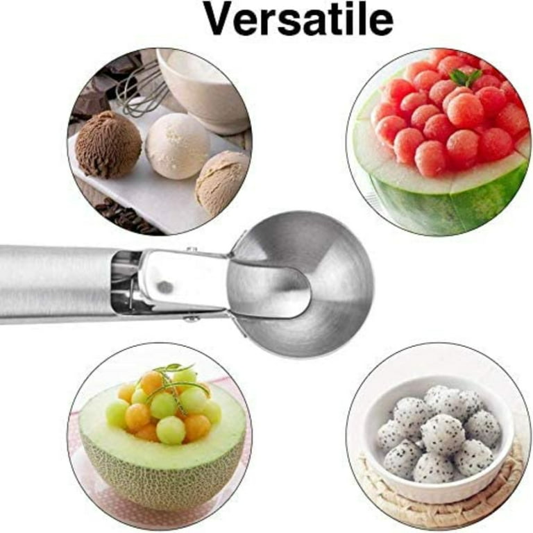 Stainless Steel Ice Cream Scoop With Trigger Fruit Spoon Dipper