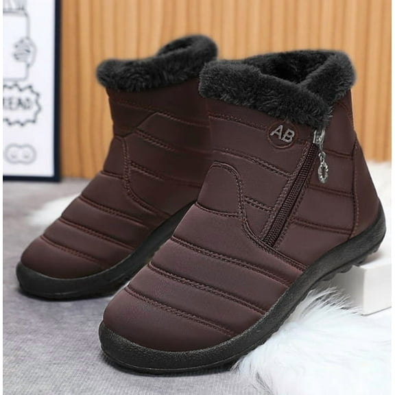 Unisex Winter High-Top Boots, Water-Resistant Nylon Casual Shoes with Warm Fleece Lining & Side Zipper, 2025 Cold Weather Collection