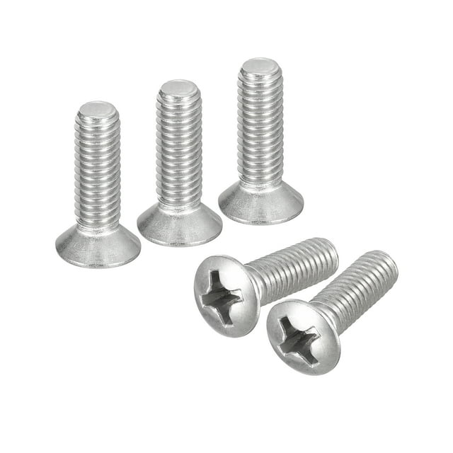 Unique Bargains Vis de Machine Phillips Tête Ovale M6x20mm, Lot de 25 Vis de Comptoir Légèrement Surélevées en Acier Inoxydable 304