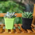 thumbnail image 5 of Square Plastic Plant Pot Planter Flower Pot with Pallet Tray Saucer for Decoration of Home Office Desk Garden Flower Shop, 5 of 7