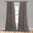 thumbnail image 5 of Ambesonne Woodland Curtains, Branches Berries Mushrooms, Pair of 28"x63", Purpleblue Brown and Peach, 5 of 5