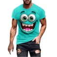 thumbnail image 2 of Xdegoge Funny T Shirts for Men Playful Cartoon Print Shirt Classic Short Sleeve Crew Neck Top Casual Loose Beach Vacation Outfits Soft Plus Size Tops, 2 of 5