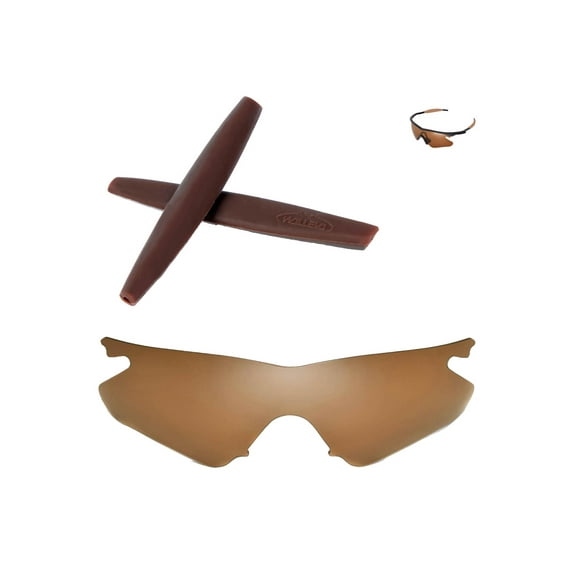 Walleva Brown Polarized Lenses And Brown Earsocks For Oakley M Frame Heater Sunglasses
