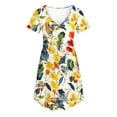 thumbnail image 6 of Horkkom Mini Dresses for Women V Neck Short Sleeve Pleated Dress Summer Casual A Line Sundresses S, 6 of 8