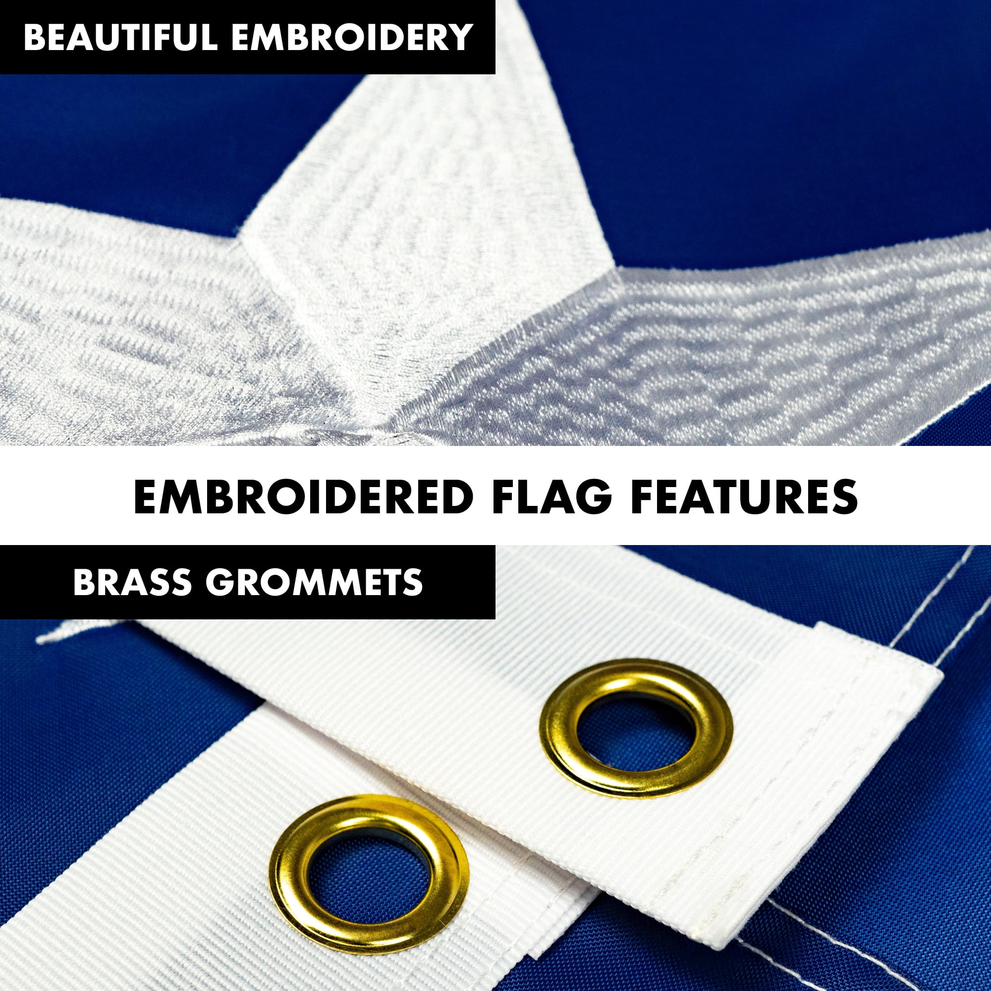 G128 - 5 Feet Tangle Free Spinning Flagpole (White) Texas Flag Brass Grommets Embroidered 2x3 ft (Flag Included) Aluminum Flag Pole