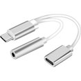 2in1 TypeC to 3.5mm Jack Adapter and Charging Cable,USB C Digital to