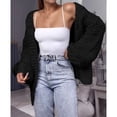 thumbnail image 5 of Womens Chunky Cardigan Cable Knit Oversized Open Front Cardigan Sweaters Black XL, 5 of 6