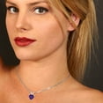 thumbnail image 5 of Clara Pucci 18K White Solid Hypoallergenic Gold 2Ct Natural Amethyst Heart Cut Solitaire Designer Necklace Pendant For February, 5 of 7