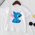 thumbnail image 1 of Kids Stitch Disney T-shirts Boys Girls Clothes White Short Sleeved Printed T Shirt 1-12 Years Old Children Clothing120-(6-8T) Gao Jinjia LED, 1 of 2
