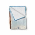 thumbnail image 2 of Outer Space Soft Flannel Fleece Blanket, Rocket Taking Off on Mission Spaceman Planet Gazing Endeavour Power Print, Cozy Plush for Indoor and Outdoor Use, 50" x 70", White Blue Brown, by Ambesonne, 2 of 6